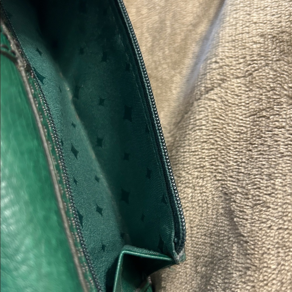 Fossil Green Leather Wallet Vguc Very Clean - image 4
